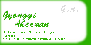 gyongyi akerman business card